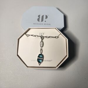 BP Rhodium Chain with Green Tourmaline Pendant